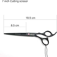 Smithking 7.0 Inches Professional Hair Cutting Thinning Scissors Set with Razor (Black) — image 8