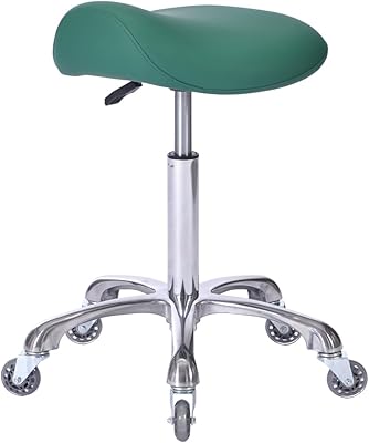 FRNIAMC Professional Saddle Stool with Wheels – Green