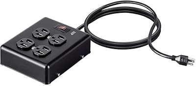Monoprice Heavy Duty Metal Surge Protector 4-Outlet Power Strip