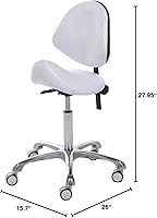 FRNIAMC Ergonomic Saddle Stool with Backrest (White) — image 2