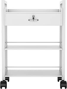 Paddie Salon Beauty Cabinet Cart Trolley 3-Layer White Review