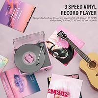FEKTIK Vintage Vinyl Record Player M49Pink — image 5