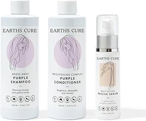 EarthsCure Complete System for Gray Hair - Purple Toning Shampoo, Conditioner & Hair Serum Review
