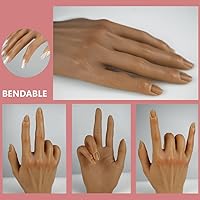 Tiebeauty Silicone Practice Hand for Acrylic Nails - Left Hand with Stand — image 3