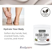 ibodycare Organic Raw Shea Butter Cocoa Butter Body Balm, 8 oz — image 7