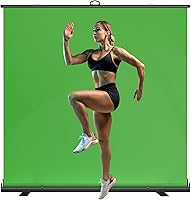 WASJOYE Large Retractable Green Backdrop Screen 79 x 79 in — image 1
