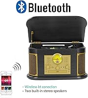 DLITIME All-in-One Vinyl Record Player 3-Speed Bluetooth Turntable — image 3