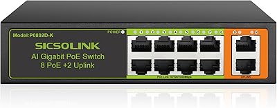 SICSOLINK 10-Port PoE+ Switch