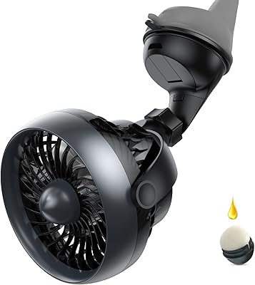 Shinebella Portable Car Fan with Suction and Aroma Function