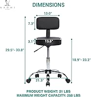Naomi Home Mara Drafting Stool Black — image 2