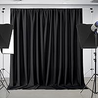 Joydeco Black Backdrop Curtains 5ft x 10ft 2 Panels — image 1
