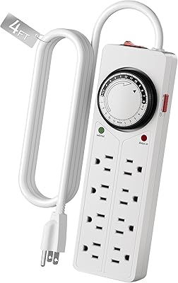 BN-LINK 8 Outlet Surge Protector with Mechanical Timer
