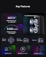 GREEN KEEPER GKD60 Karaoke Machine with 2 Wireless Microphones — image 8