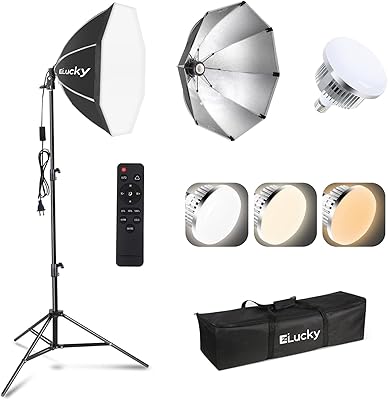 EZLucky 20″ Octagonal Softbox Lighting Kit