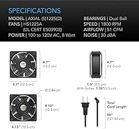 AC Infinity AXIAL 1225 Quiet Muffin Fan 120mm x 25mm 120V AC — image 6