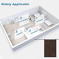 FREDBECK 60x84 Brown Barn Door with 10ft Hardware Kit — image 4