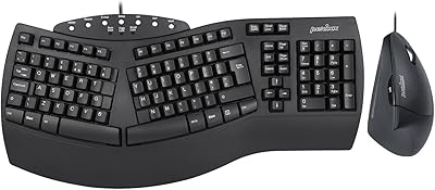 Perixx PERIDUO-512B US Ergonomic Keyboard and Vertical Mouse Combo