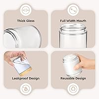 Tecohouse 8 oz Glass Jars with Lids, 12 Pack — image 4