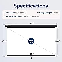 VIVOHOME 80-Inch Manual Pull Down Projector Screen — image 6