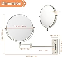 AumVum 8″ Extendable Bathroom Mirror with 1X/10X Magnification — image 3