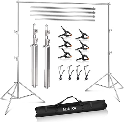 MSKIRA 9.2 x 10 Ft Stainless Steel Backdrop Stand