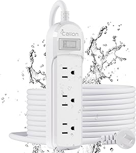 CALIONLTD Outdoor Power Strip Weatherproof with 14.7ft Extension Cord Review