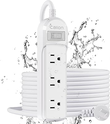 CALIONLTD Outdoor Power Strip Weatherproof with 14.7ft Extension Cord