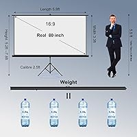 SCREENMAX 80-inch Projector Screen with Stand Tripod — image 6