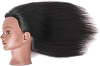 Armmu Mannequin Head with 100% Real Hair - 14″ Black Cosmetology Practice Doll Head — image 4
