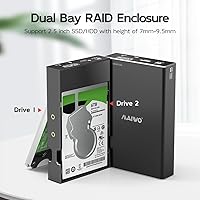 MAIWO K25272 Dual Bay Hard Drive RAID Enclosure 16TB — image 3