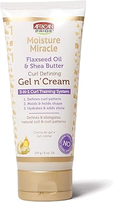 African Pride Moisture Miracle Gel n' Cream 3-In-1 Curl Training System, 6 oz