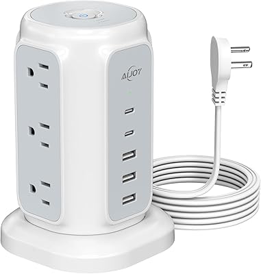 AiJoy Power Strip Tower 9-Outlet 5-USB