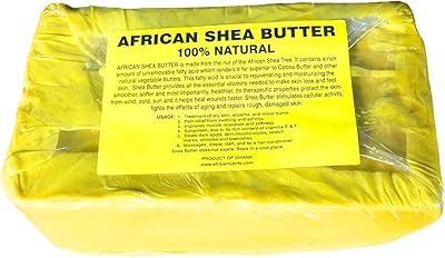 afrimports African Shea Butter 100% Natural Organic, Yellow, 5 lb.
