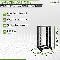 NavePoint 4ft 22U 4-Post Network Server Rack — image 4