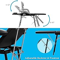 CooFel 3-Section Spa Massage Table with Hydraulic Stool — image 3