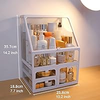 MOOCHI White Vintage Glass Cosmetic Makeup Organizer — image 2