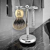 Parker Deluxe Chrome Safety Razor & Shaving Brush Stand — image 3