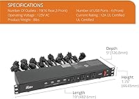 Tecmojo 1U Rack Mount PDU Power Distribution Unit — image 2