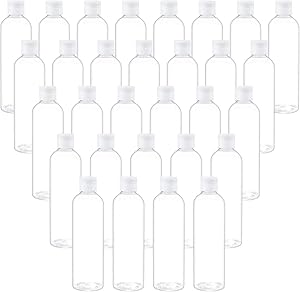 TRENDBOX 8oz Clear Bottles with Flip Cap - 30 Pack