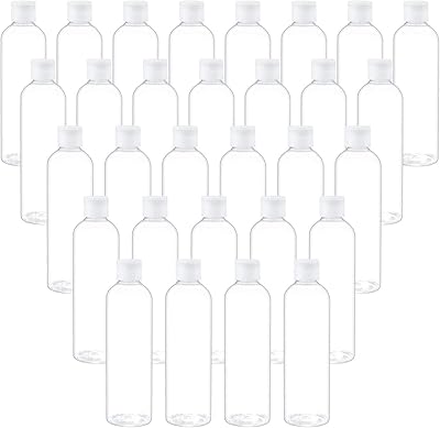 TRENDBOX 8oz Clear Bottles with Flip Cap - 30 Pack