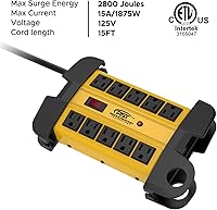 CRST 10-Outlets Heavy Duty Power Strip with 15-Foot Cord — image 2