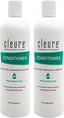 Cleure Hydrating Fragrance Free Conditioner, 12 Fl Oz (Pack of 2)