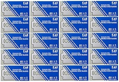 Kai Stainless Steel Double Edge Razor Blades, 100-Pack