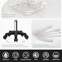 FURWOO Round Rolling Stool with Wheels - White — image 6