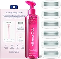 Athena Club Women's Razor Shave Kit, Rose Handle + 6 Blade Refills + Super Pink Glossy Shave Oil — image 2