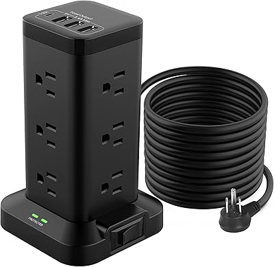 BEVA Power Strip Tower with USB Ports