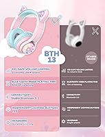 iClever BTH13 Cat Ear Kids Bluetooth Headphones — image 8