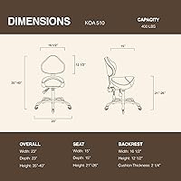 DR.LOMILOMI Pneumatic Swivel Rolling Saddle Chair with Wheels and Ergonomic Back Support — image 3