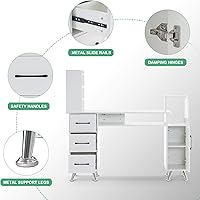 BarberPub Manicure Table 2636 White — image 4