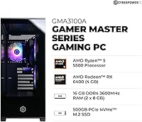 CyberPowerPC Gamer Master Gaming PC, AMD Ryzen 5 5500, Radeon RX 6400 4GB, 16GB RAM, 500GB SSD — image 2